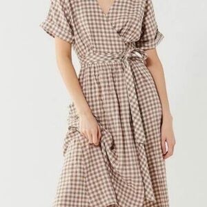 Urban Outfitters Gingham Wrap Dress - Size M